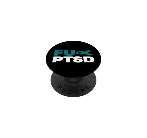 FU PTSD Awareness - Camiseta de Manga Corta, diseño con Texto en inglés PopSockets PopGrip Adhesivo