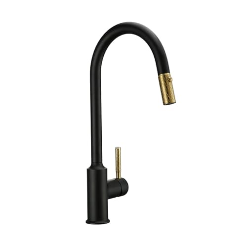Robinet de Cuisine en Or Noir pour Évier Moderne Laiton Rond