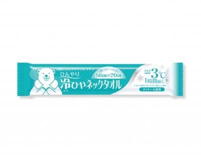 冷ひやネックタオル ウェットタオル 56×20cm 【10本入り】 日本製 大判 防災 使い捨て 個包装 2年保存 暑さ対策 熱中症 長期保存