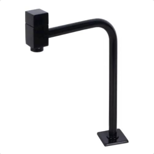 Torneira Para Lavabo Banheiro Preto Fosco Quadrado Mesa Bancada 90° Alta Link Metal (Preto)