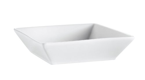 CAC China KSE-B6 Kingsquare 6-Inch 15-Ounce Super White Porcelain Square Bowl, Box of 24