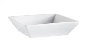 CAC China KSE-B8 Kingsquare 8-Inch 42-Ounce Super White Porcelain Square Bowl, Box of 24