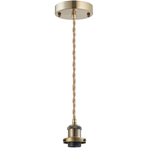 Image of Industrial Mini Pendant Light Kit, E26 Socket Pendant Hanging Light, Hemp Rope Vintage Hanging Pendant Light Cord, Adjustable Pendant Lights Ceiling Mount Kitchen Island Farmhouse