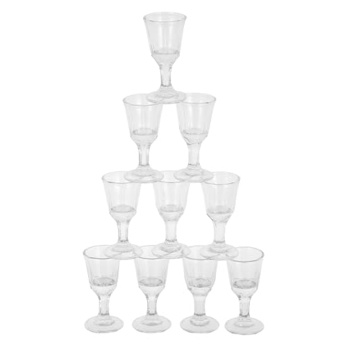 FONDOTIN Bicchieri Da Liquore in Vetro, Calici Da Vino Da 10 Ml, Set Da 10 Pezzi, Base Stabile, Bordi Arrotondati, Per Aperitivi e Uso Domestico
