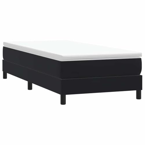 vidaXL Boxspringbett ohne Matratze Schwarz 90x210 cm Samt, Bett, Bettgestell, Einzelbett, Schlafzimmermöbel, Bettrahmen, Samtbett, Polsterbett