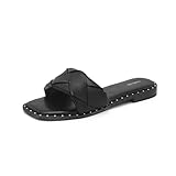 vodvob Braided Sandals for Women, Women's Slide Sandals with Stylish Studs Casual Slip on Beach Squa