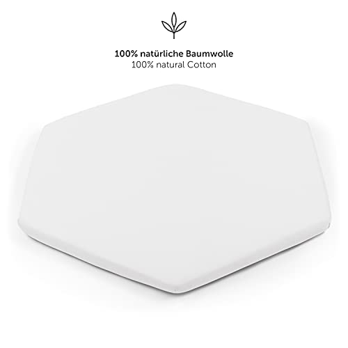 Laleni Cot Bed Sheets 100 x 115 cm, Oeko-Tex Certified Soft 135 g/m² Cotton Travel Cot Sheets, White, 6-sided playpen 100x115cm - Image 4
