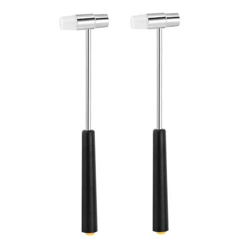 PPcdfre 2 martillos pequeños de doble cabeza, mazo de joyería de cabeza de metal, mini martillo de joyería para manualidades, afinación de relojes, cuero