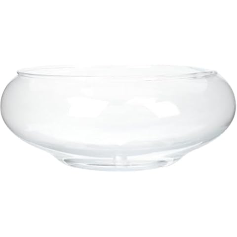 Meyrwoy Flower Pots, Lotus Bowl Planter, 6 Inch Round Lotus Flower Bowl, Clear Water Lily Bowl, Decorative Glass Bowl for Flower Succulent Hydroponic Plant Fish Home Decor Cover