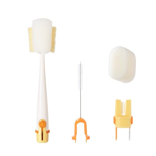 Image of 5 in 1 Long Handle Cup Cleaning Brush,Multifunctional Cup Lid Gap Cleaning Brush Set,Special Brush for Detachable Water Bottle,1 Piece,White.
