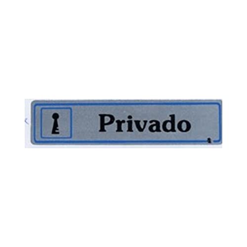 Placa Señalizacion Super-Letra Sl Autoadhesiva Privado Aluminio Plata 175X040Mm A19
