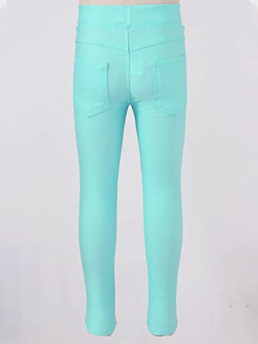 Kids Girls Classic Soft Comfortable Cotton Spandex with Elastic Waistband Leggings Yoga Stretch Pants3