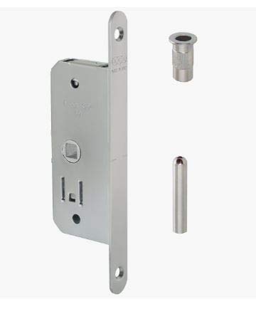 Kit duetto Serratura Agb da infilare per porte pieghevoli a libro. Colore acciaio cromo opaco entrata mm.30.frontale 16x168