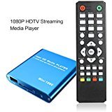 HDMI Media Player, Mini 1080P Full HD Video Player for USB Drives MKV/RM - SD/USB HDD - HDMI CVBS YPbPr - Blue by Kingpeony