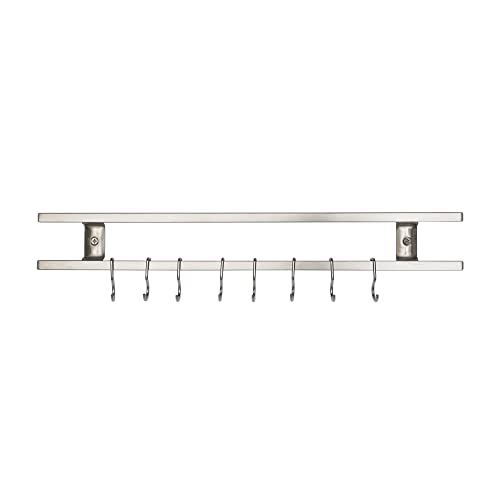 Wanlisell Magnetic Knife Holder For Wall 17.7 Inch Stainless Steel Magnetic Knife Holder Heavy Duty Wall Mounted Magnet Bar Rack With Hooks, Kitchen Utensil Holder #TOP7