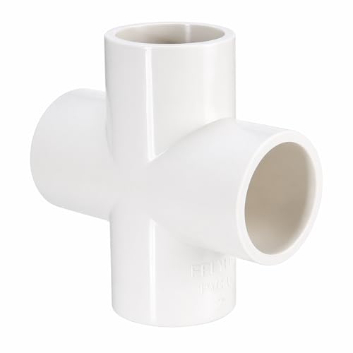 Image of DEHRAN UPVC Cross Tee Pipe Fitting 25mm(3 /4 Inch) | Durable White UPVC Connector for Home & Industrial Plumbing