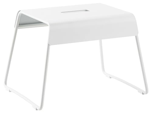 Zone Denmark A-Stool, Hocker aus Stahl, Kleiner Schemel/Trittschemel für Kinder und Erwachsene, Tritthocker, rutschfest, 39 x 30 x 27,5 cm, Weiß