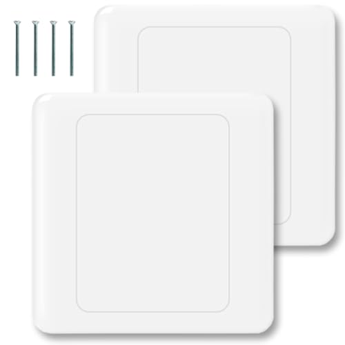Acmerota Single Blank Plate 1 Gang White Electrical Socket Blanking Plate Square Shape Blanking Plate Cover Single Gang for Electrical Socket Plug Socket Cover Exposed outlets, Pack of 2