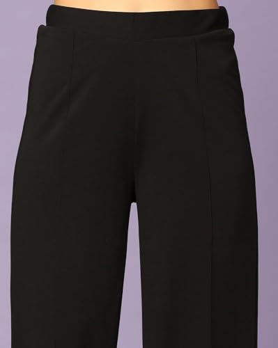 GRECIILOOKS Women's Lycra Floral Regular Fit Dress (GL-W1806&TR862_Black_M)