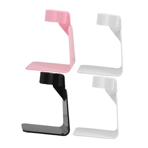 LIFKOME Nail Supplies 4pcs Handheld Holder Stand Stylish for Nail Art in Black White Pink