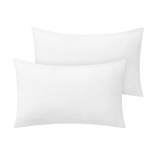 Image of BEDELITE Flannel King Size Pillow Cases Set of 2, Bright White, 20x36 in