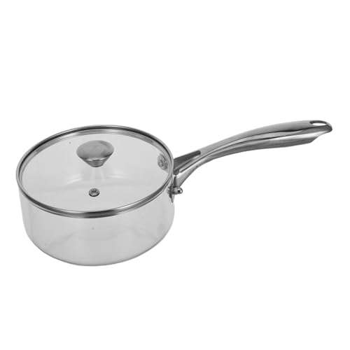 Hemobllo Casserole Verre Borosilicate Couvercle Cuisson Bouillir Soupe Cuisiniere Résistant Verre Acier Inoxydable Mijoter Aliments
