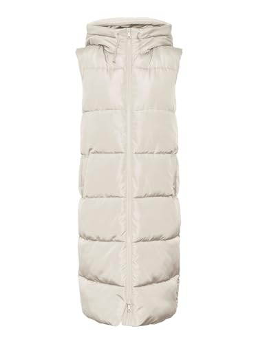 VERO MODA Damen 3/4-lange Steppweste VMLigaane mit Kapuze...
