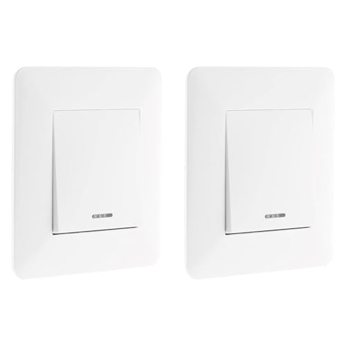 Interrupteur va-et-vient à voyant 10A Blanc - Artezo (Lot de 2)