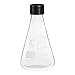 Chemglass CG-1543-04 Series CG-1543 Erlenmeyer Flask with 38-430 GPI Screw Thread Cap, 500 mL