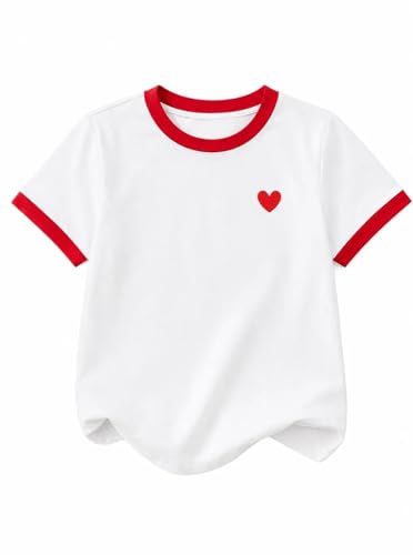 Image of Girls' Graphic Tees Summer Cute Tops Casual Short Sleeve Crew Neck T Shirts