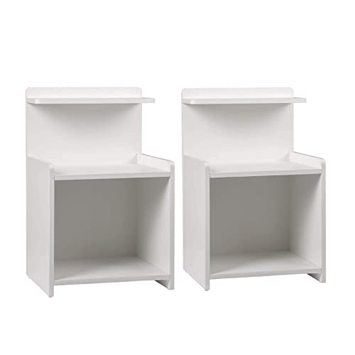 MOBILE DECORATIVO: Questo mobiletto in legno bianco è semplice e moderno, con un aspetto elegante, è adatto a vari stili di arredamento e può essere utilizzato come comodino o tavolino da salotto