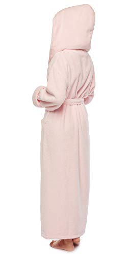 Arus Womens Soft Twist Hooded Full Length Turkish Cotton Long Bathrobe3
