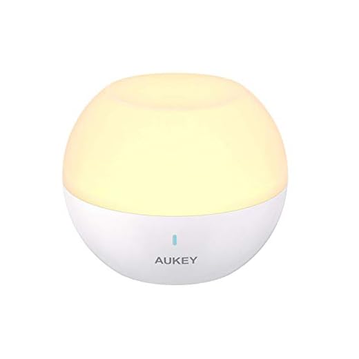 AUKEY Veilleuse Enfant,touch Lampe de Chevet rechargeable, Changement de Couleur RVB & Lumière Blanche Réglable avec Etanchéité IP65 & Lampe de Table Tombeé-Résistante (LT-ST23)