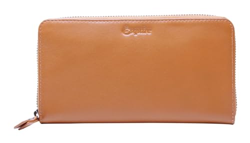 Porte-monnaie zip around en cuir cognac - Esquire Peru