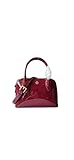 Tory Burch Emerson Women's Mini Dome Satchel Crossbody Saffiano Leather (Warm Red Patent Leather)