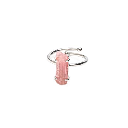 Bague tourmaline brute naturelle argent 925 fait main bague de déclaration mixte