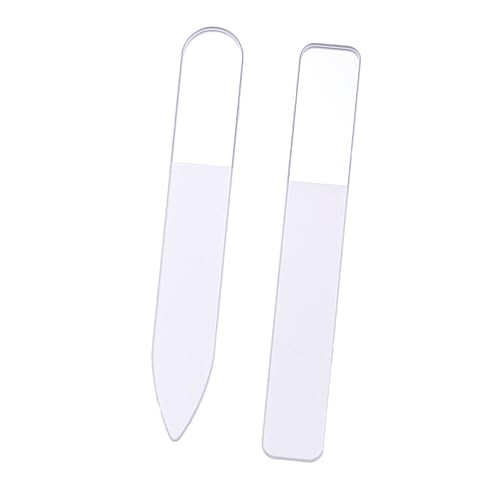 WOFASHPURET 2pcs Professional Crystal Nail File Double Sided Board for Nail Polish Application Compact Design with Storage Cases for Home and Travel Use
