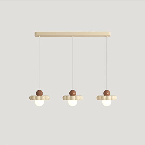 Lampe suspendue pour l'îlot de cuisine 3 lumières en verre blanc pour éclairage ciblé