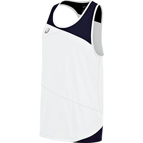 ASICS Gunlap Singlet, White/Navy, Medium