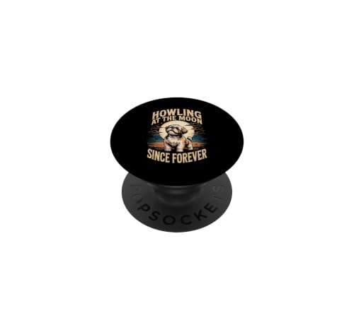 Howling at the Moon Since Forever Shih Tzu Dog Lover PopSockets Adhesive PopGrip