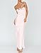 Sexy Satin Spaghetti Strap Floral Embroidered Maxi Dress for Women Sweetheart Neckline Backless Sleeveless Slit Midi Dress Pink