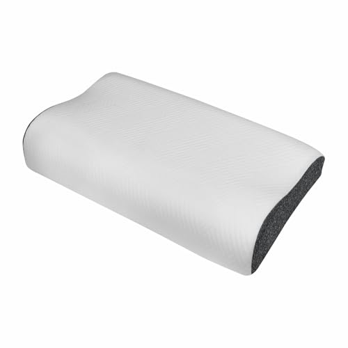 Image of KITCHIVO Memory Foam Pillow, Contour Cervical Orthopedic Memory Foam Pillows Supports Neck Pain and Shoulder Pain for Sleepin Cervical Pillow Neck Support Pillow for Side Back (WHITE & BLACK HEATHER)