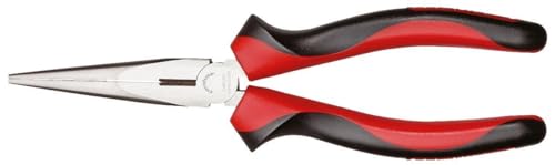 Image of GEDORE Red Needle Nose Pliers Straight 200 mm/Straight Gripping Surfaces Longitudinal/Induction-Hardened Blades/Dual-Component Handle/Hand-Gentle Power Transmission