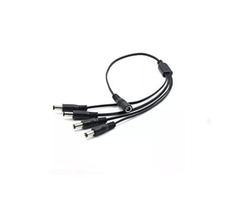 Evertech 1 Female To 4 Male 5.5Mm X 2.1Mm Output Power Splitter Cable For Cctv Security Camera #TOP4