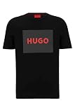 HUGO Hommes Dulive222 T-Shirt en Coton avec étiquette Logo Rouge