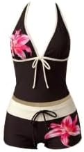 Y2k Vintage 2 Pieces Bikini Set Coquette Halter Tankini Top with Shorts Whimsy Polka Dot Beach Swimsuit Vacation Outfit