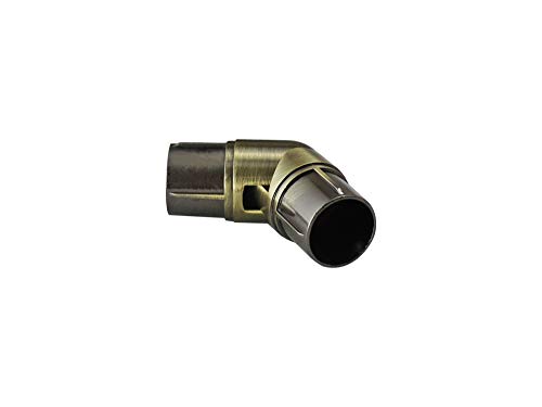 2 x 28mm Burnished Brass Bay Window Curtain Pole Elbow Joint Connector