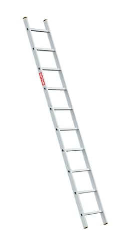 Escalera de aluminio 1x10 impermeable para hogar y jardín con patas antideslizantes 2