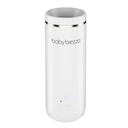 Baby Brezza Portable Warmer 3X Faster Baby Bottle Warming - Travel Breastmilk and Formula Warmer - Safe Even Heating - Up to 9oz - No Adapters White