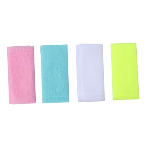 4pcs Long Strip Back Scrubber Exfoliating Towel Assorted Colors Bath Washing Tool for Shower Fast Drying Skin Friendly Promotes Circulation